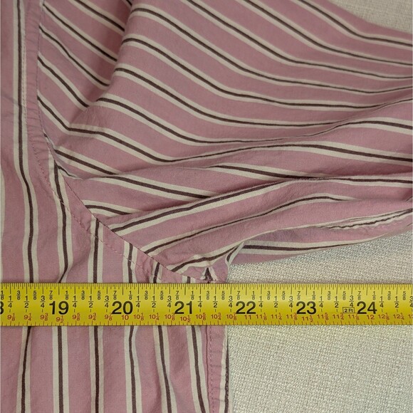Hollister Shirt Men's Size Large Pink Stripe Button Up Long Sleeve Cotton Preppy - Picture 6 of 11